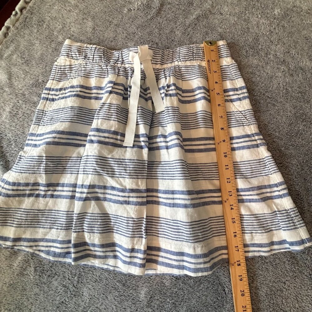 J Crew Womens Skirt Size 6 Nautical Stripe 100% Linen Pull On Beach Preppy 18584 - Picture 5 of 10
